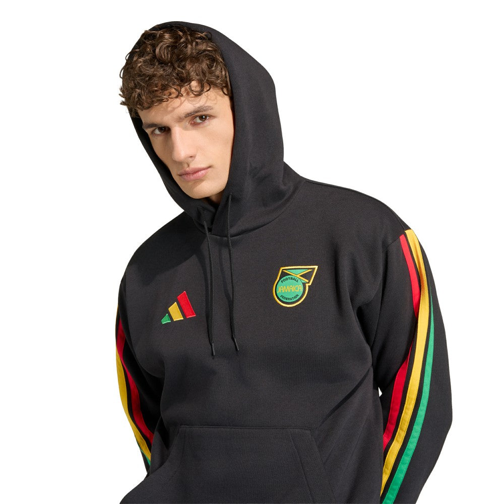 Adidas Jamaica National Team Alphaskin Fleece Hoodie - Black