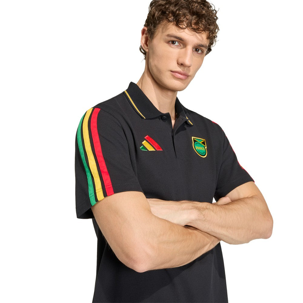 Adidas Jamaica National Team Alphaskin Polo - Black