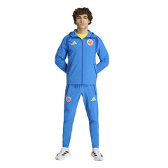 Adidas Colombia National Team FIFA x World Cup 2026 Tiro Travel Raglan Full-Zip Windbreaker Hoodie - Blue