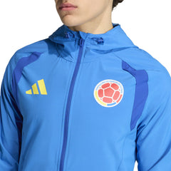 Adidas Colombia National Team FIFA x World Cup 2026 Tiro Travel Raglan Full-Zip Windbreaker Hoodie - Blue