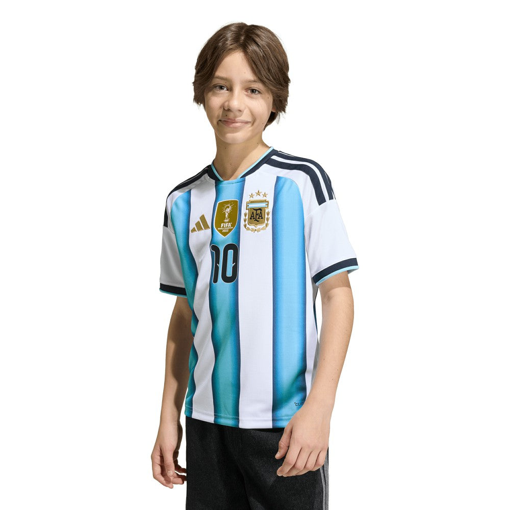 Adidas Lionel Messi Argentina National Team Youth FIFA x World Cup 2026 Home Replica Jerseys - White