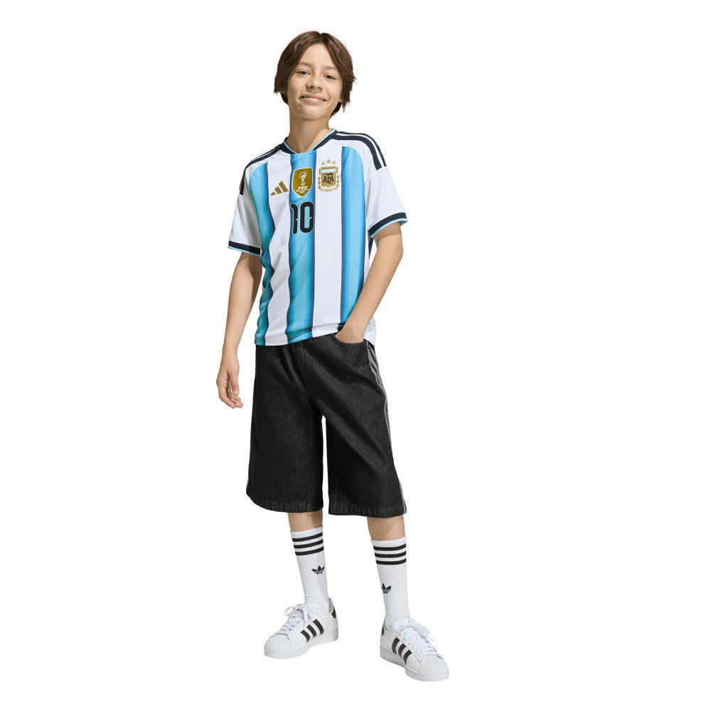 Adidas Lionel Messi Argentina National Team Youth FIFA x World Cup 2026 Home Replica Jerseys - White