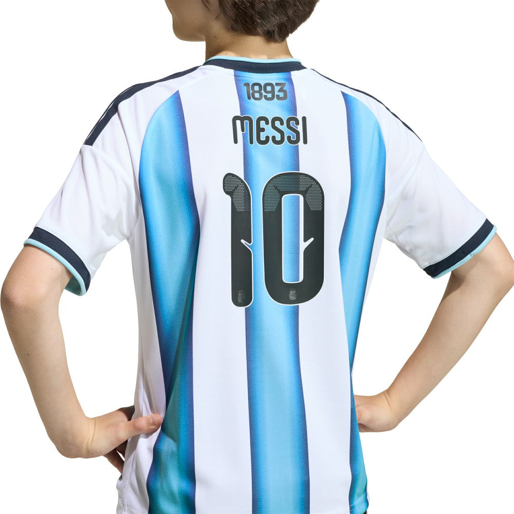 Adidas Lionel Messi Argentina National Team Youth FIFA x World Cup 2026 Home Replica Jerseys - White