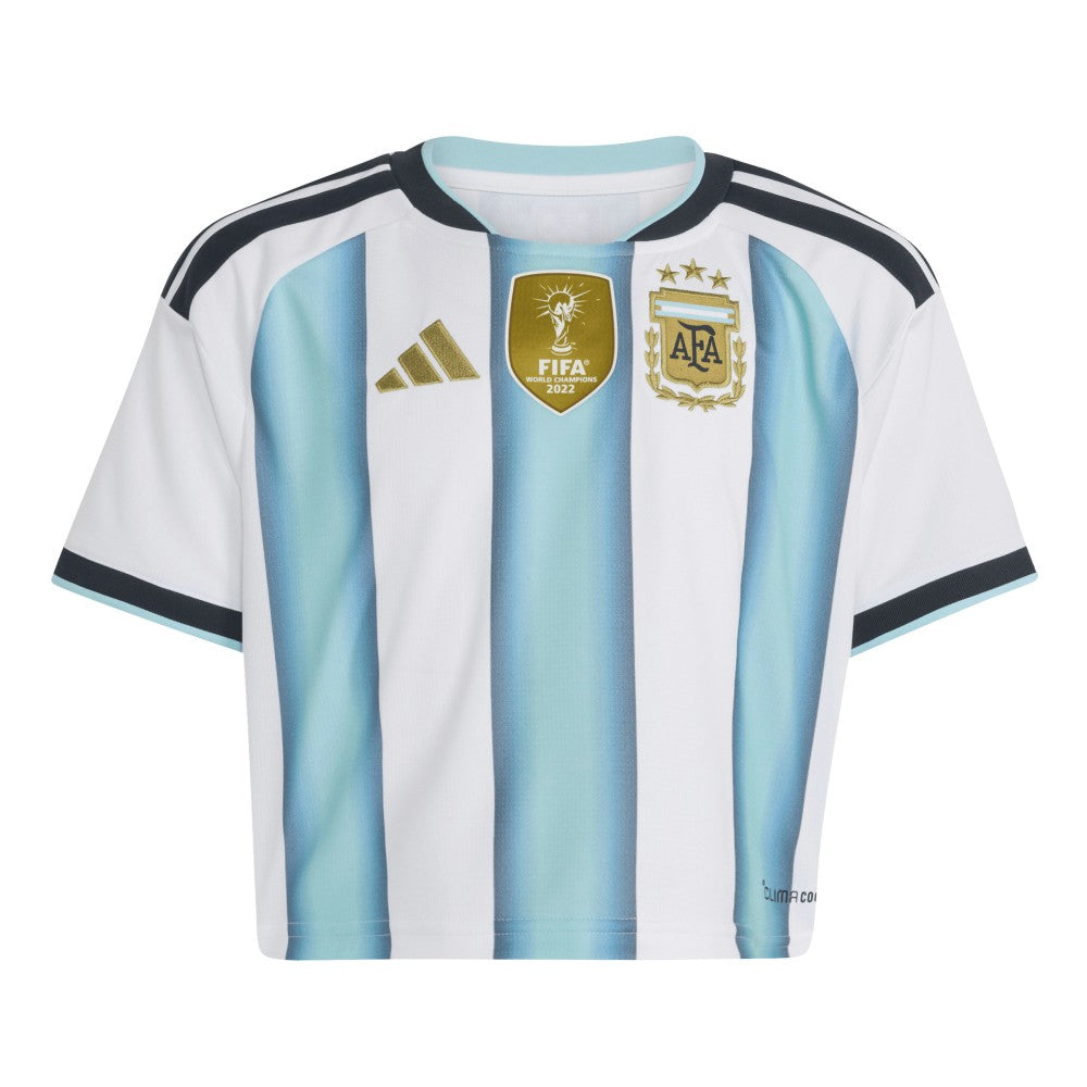 Adidas Argentina National Team Women's FIFA x World Cup 2022 Winners Home Cropped Replica Jerseys - White