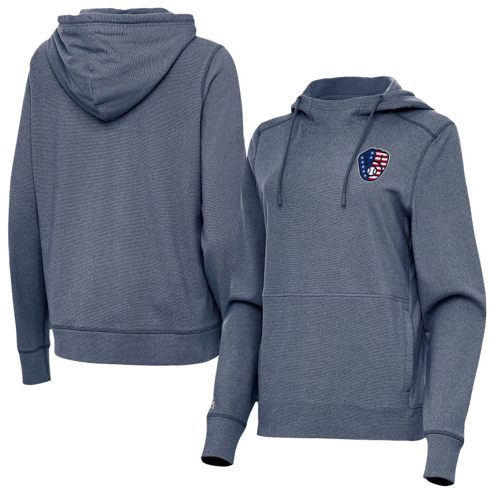 Milwaukee Brewers Antigua Women's Justice Stars and Stripes Team Logo Pullover Hoodie Near Me