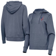 New York Mets Antigua Women's Justice Stars and Stripes Team Logo Pullover Hoodie Lifestyle