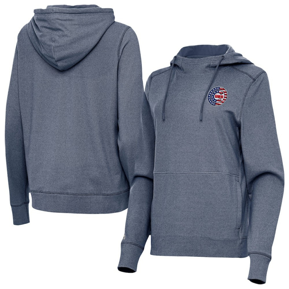 Chicago Cubs Antigua Women's Justice Stars and Stripes Team Logo Pullover Hoodie Near Me