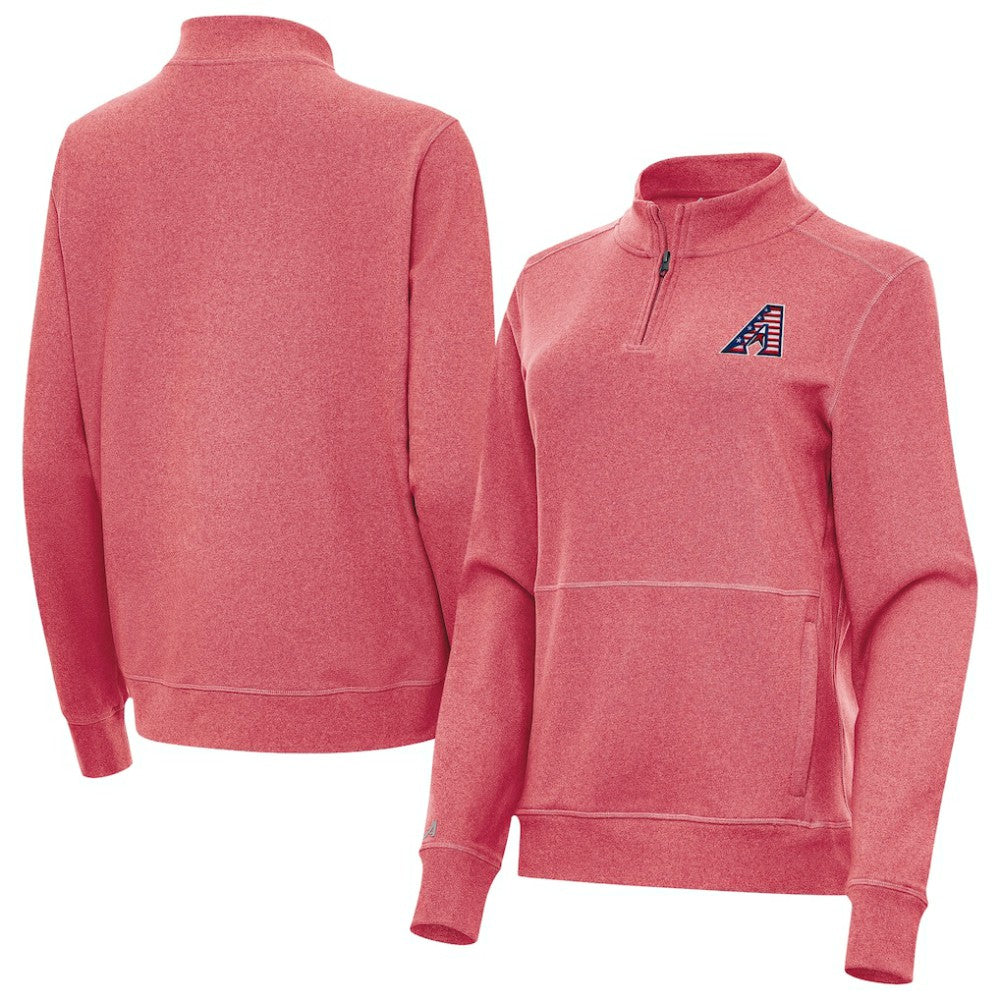 Arizona Diamondbacks Antigua Women's Crush Stars and Stripes Team Logo Quarter-Zip Pullover Top On Sale