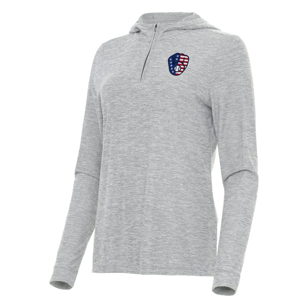 Milwaukee Brewers Antigua Women's Daybreak Quarter-Zip Hoodie Online