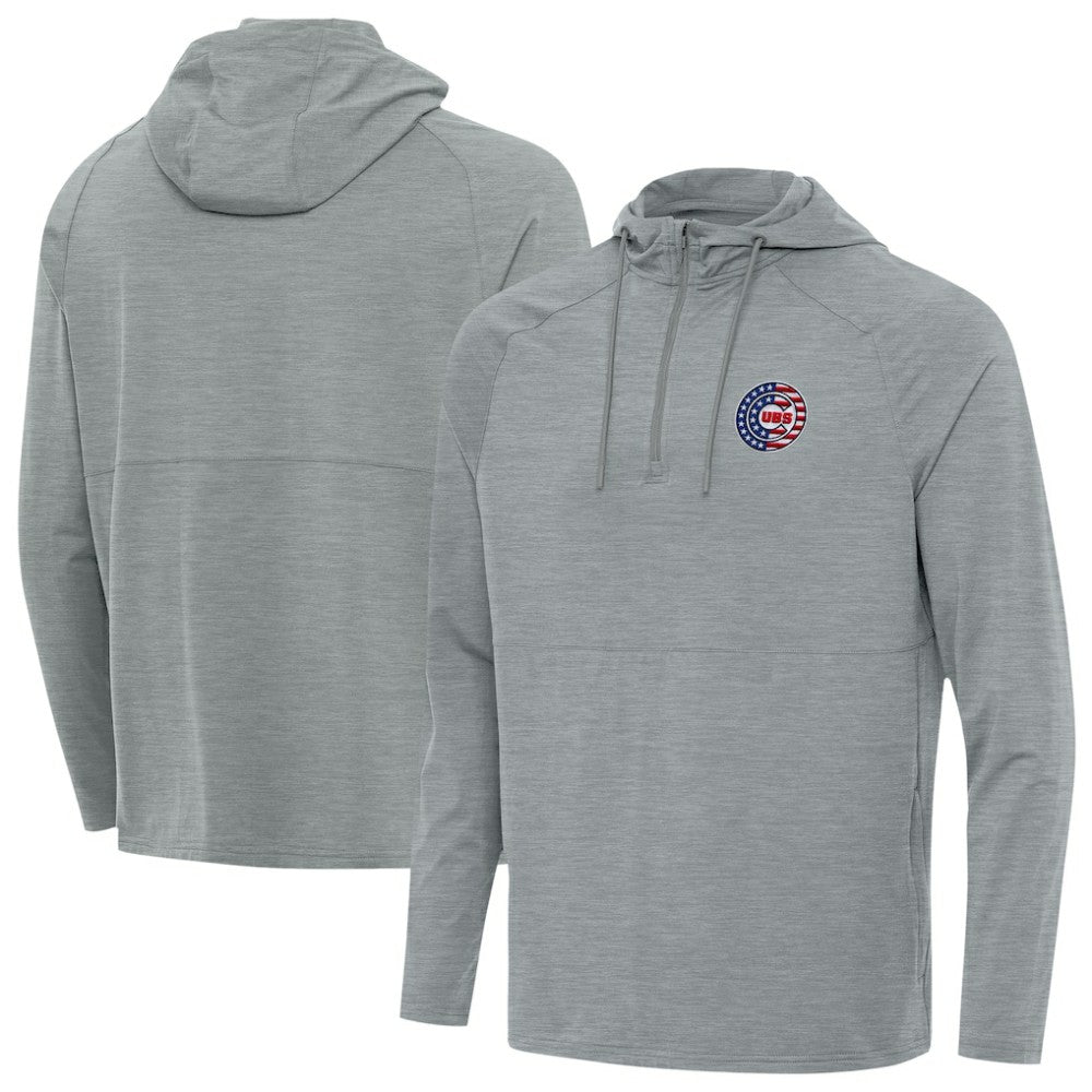 Chicago Cubs Antigua Spikes Stars and Stripes Team Logo Quarter-Zip Pullover Hoodie Sale