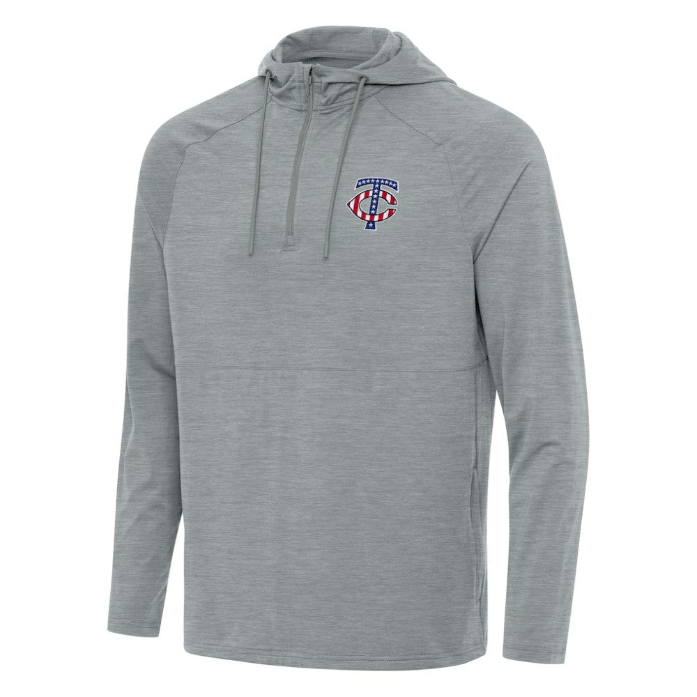 Minnesota Twins Antigua Spikes Stars and Stripes Team Logo Quarter-Zip Pullover Hoodie Sale
