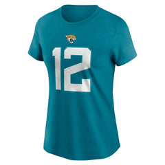 Travis Hunter Jacksonville Jaguars Women's Name & Number T-Shirt Teal - Nike