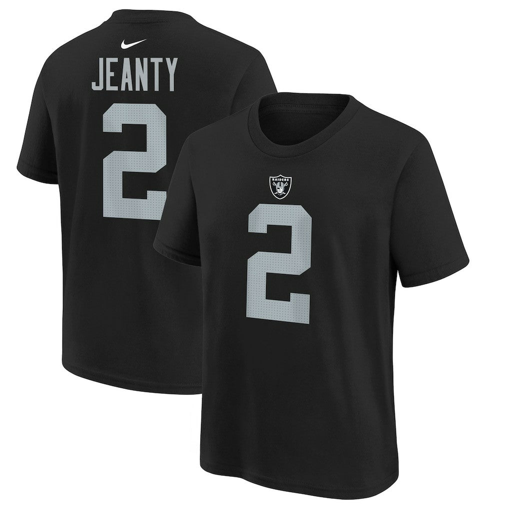 Ashton Jeanty Las Vegas Raiders Youth 2025 NFL Draft First Round Pick Name & Number T-Shirt Black - Nike