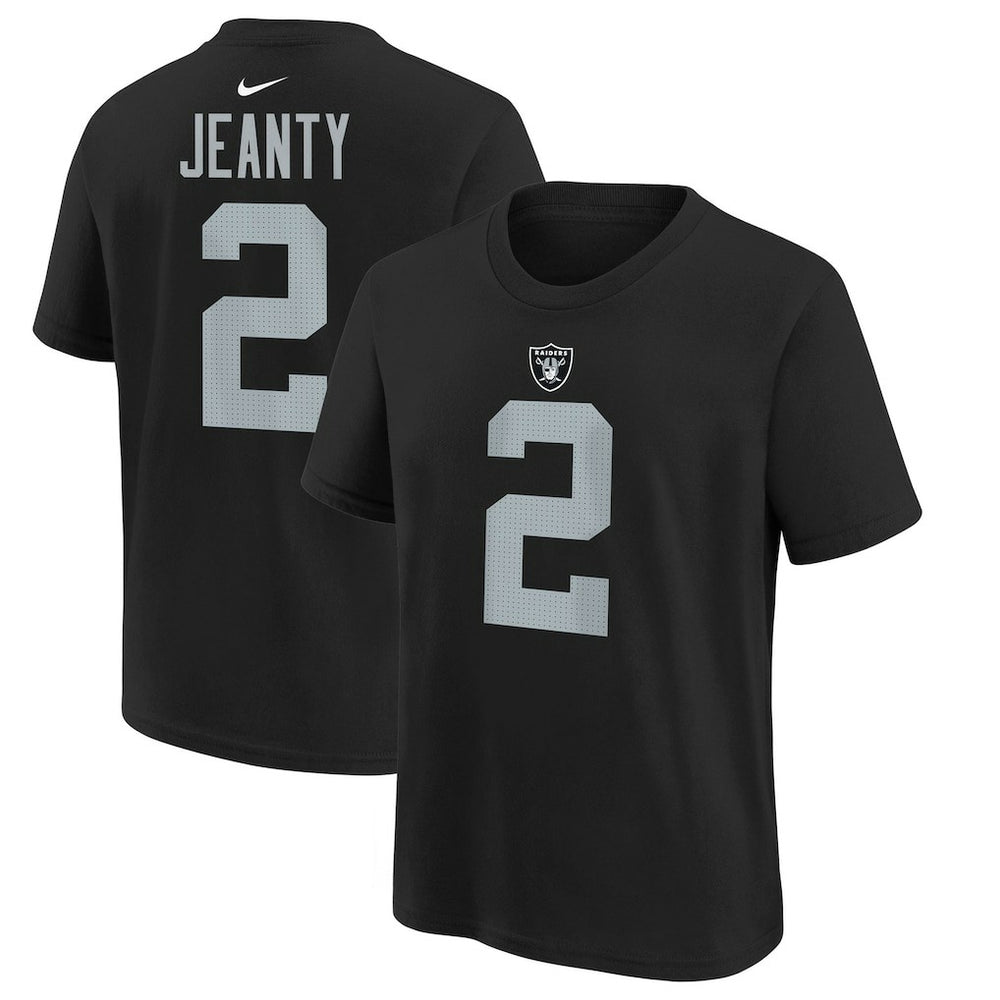 Ashton Jeanty Las Vegas Raiders Youth 2025 NFL Draft First Round Pick Name & Number T-Shirt Black - Nike