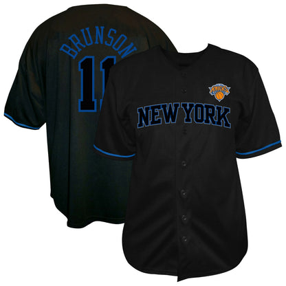 Jalen Brunson New York Knicks Big & Tall Name & Number Fashion Jersey - Black | NBA Jerseys