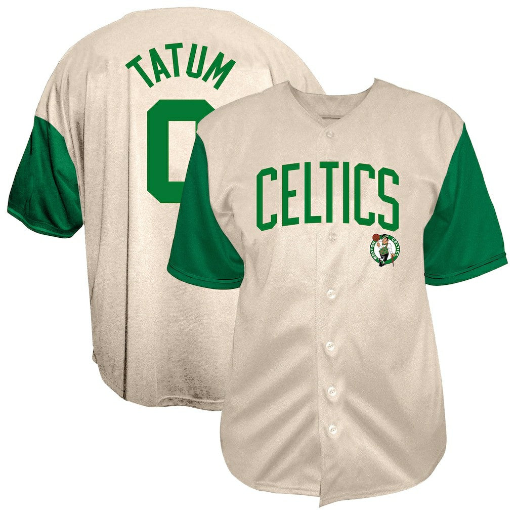 Fanatics - Jayson Tatum Boston Celtics Baseball Jersey - Cream