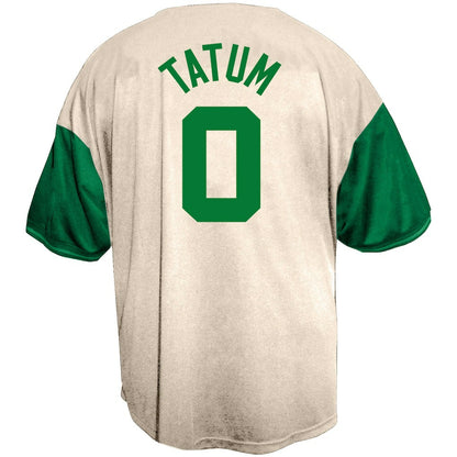 Jayson Tatum Boston Celtics Baseball Jersey - Cream | NBA Jerseys