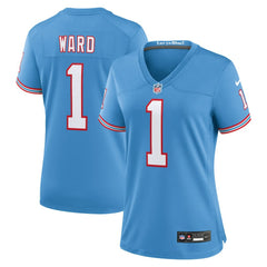 Cam Ward Tennessee Titans Women's 2025 NFL Draft 2nd Alternate Game Jersey Light Blue - Nike