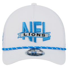 Detroit Lions New Era NFL 9FORTY A-Frame M-Crown Adjustable Trucker Hat White - NFL
