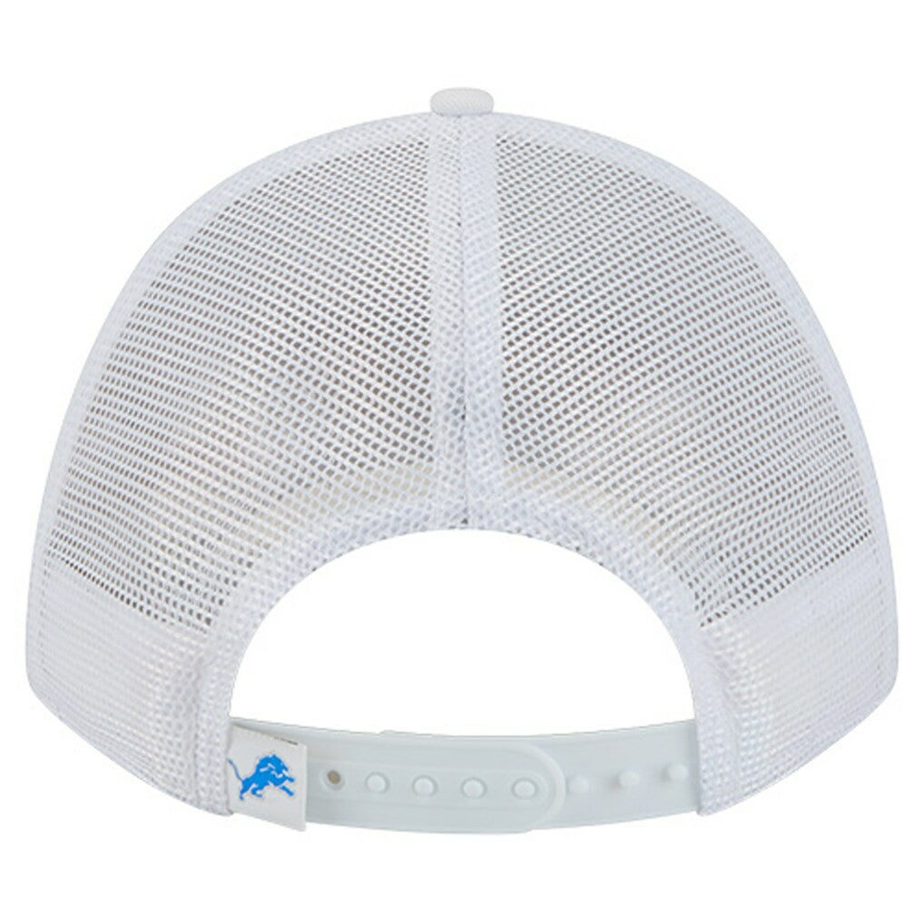 Detroit Lions New Era NFL 9FORTY A-Frame M-Crown Adjustable Trucker Hat White - NFL
