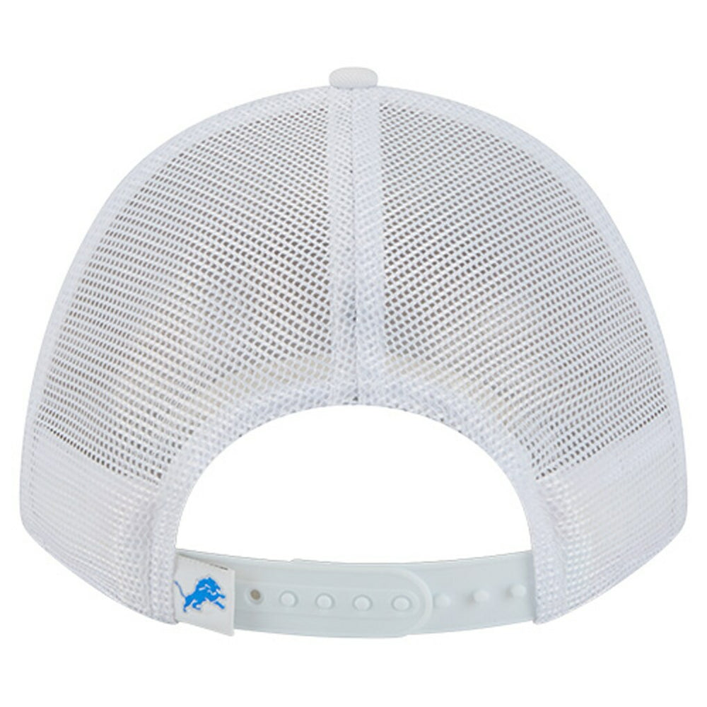 Detroit Lions New Era NFL 9FORTY A-Frame M-Crown Adjustable Trucker Hat White - NFL
