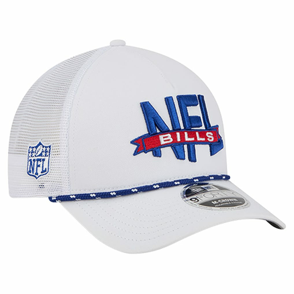 Buffalo Bills New Era NFL 9FORTY A-Frame M-Crown Adjustable Trucker Hat White - NFL