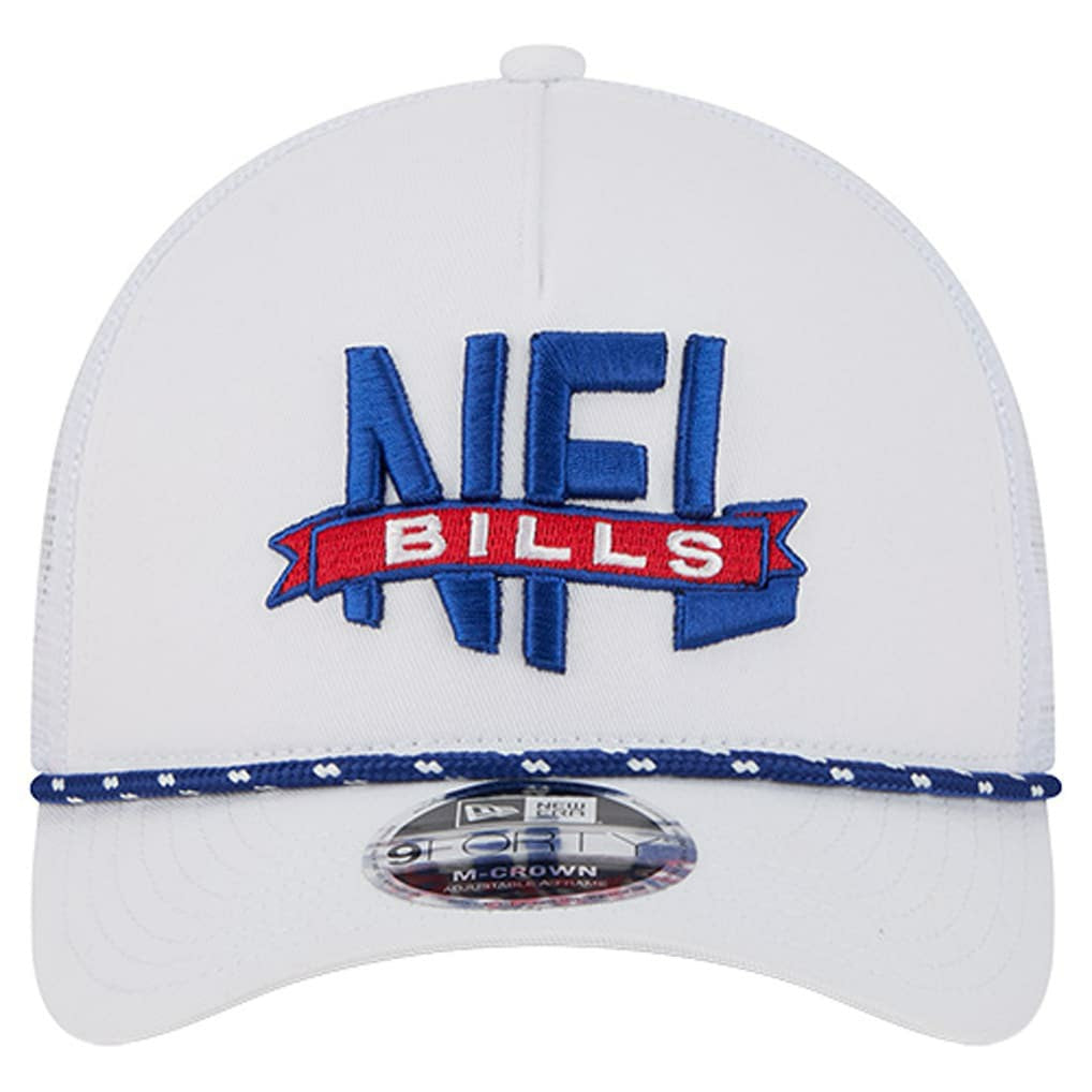 Buffalo Bills New Era NFL 9FORTY A-Frame M-Crown Adjustable Trucker Hat White - NFL