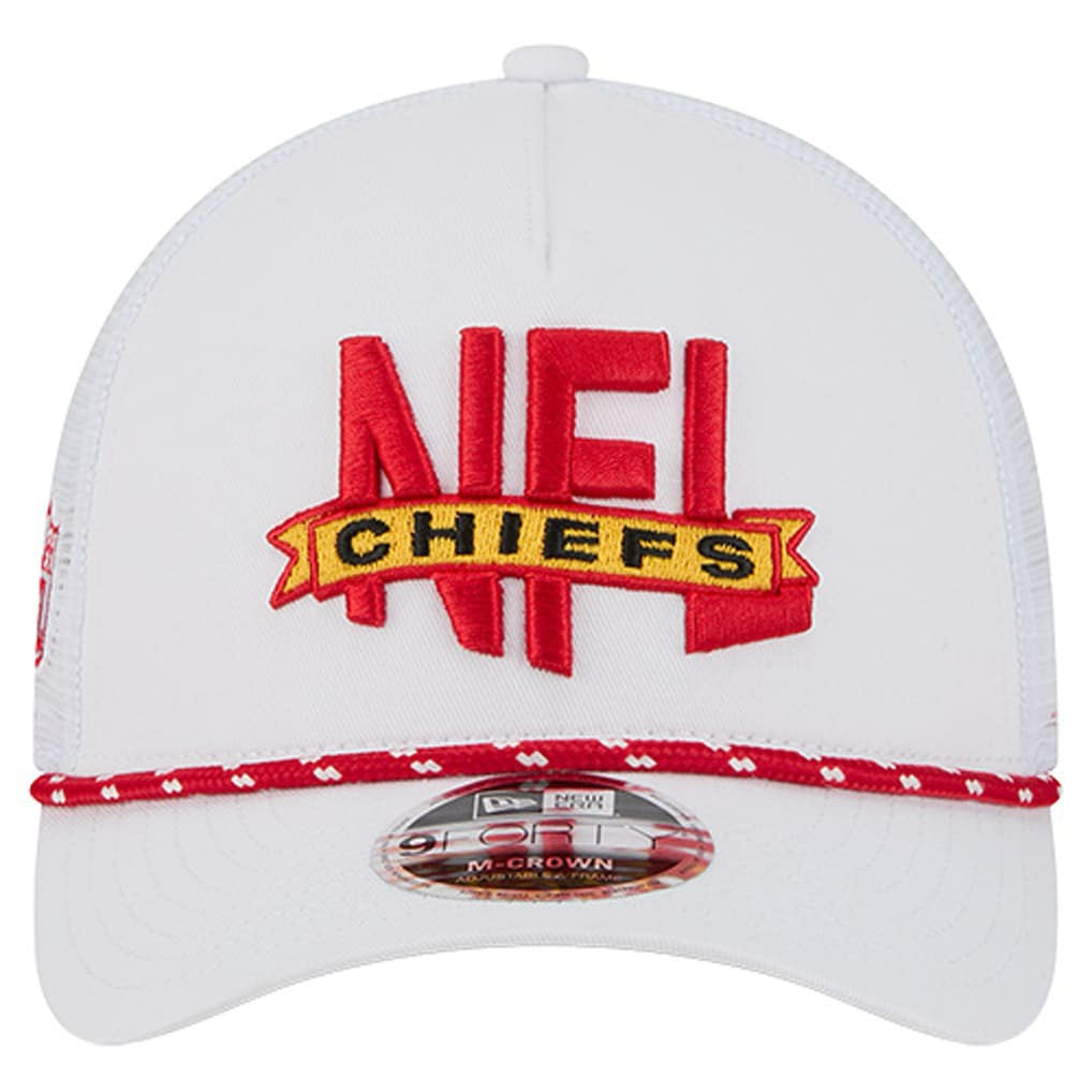 Kansas City Chiefs New Era NFL 9FORTY A-Frame M-Crown Adjustable Trucker Hat White - NFL