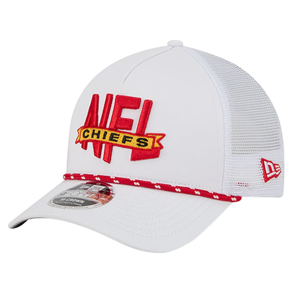 Kansas City Chiefs New Era NFL 9FORTY A-Frame M-Crown Adjustable Trucker Hat White - NFL