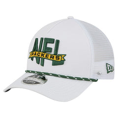 Green Bay Packers New Era NFL 9FORTY A-Frame M-Crown Adjustable Trucker Hat White - NFL