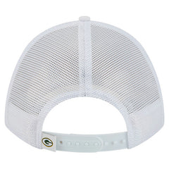 Green Bay Packers New Era NFL 9FORTY A-Frame M-Crown Adjustable Trucker Hat White - NFL