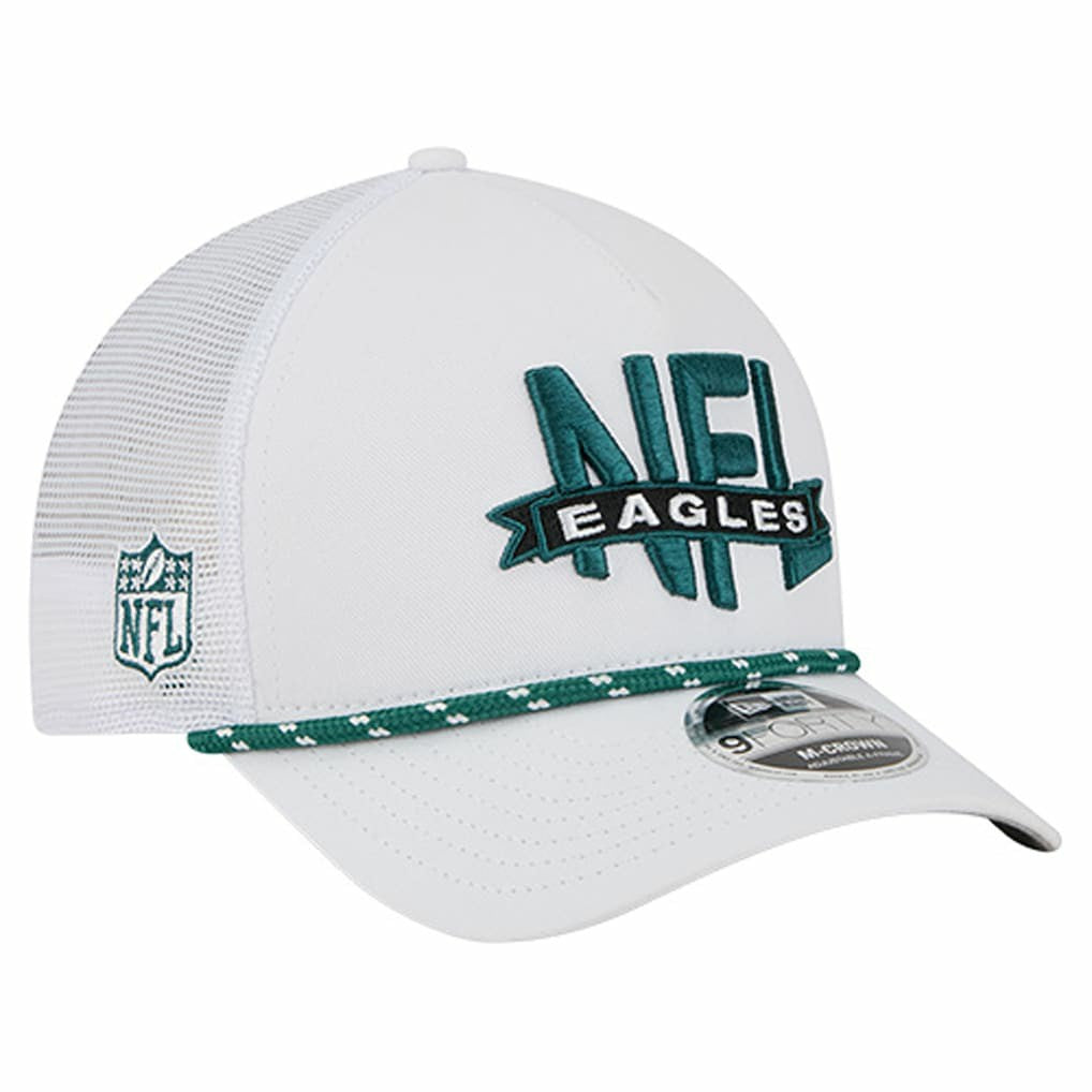 Philadelphia Eagles New Era NFL 9FORTY A-Frame M-Crown Adjustable Trucker Hat White - NFL