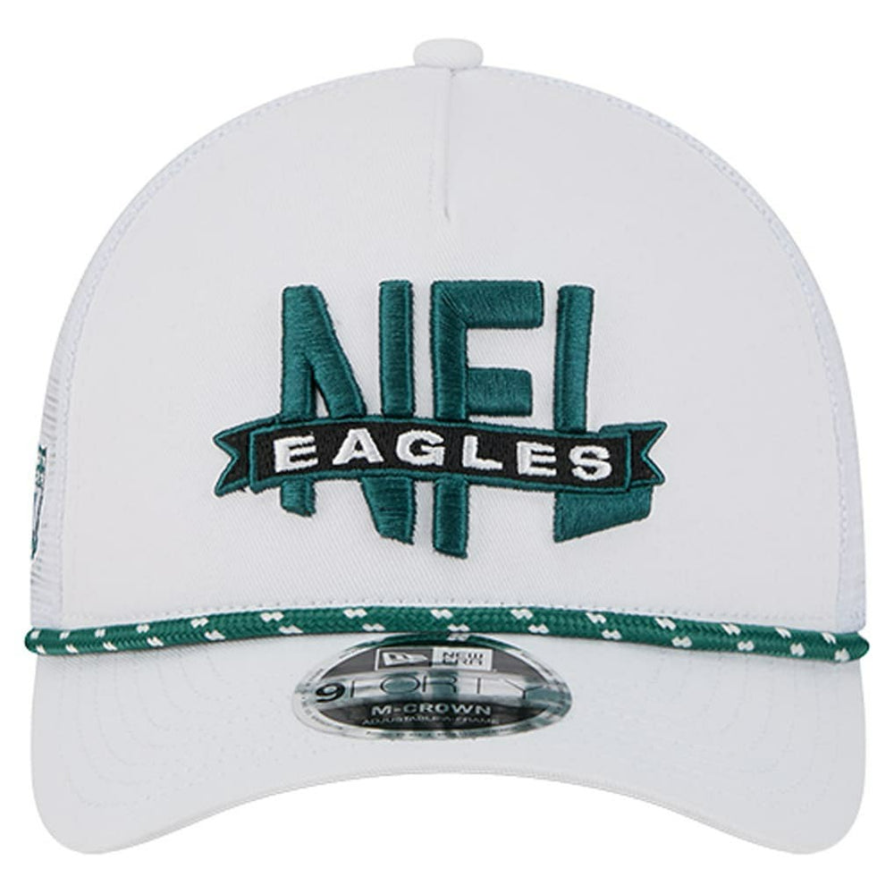 Philadelphia Eagles New Era NFL 9FORTY A-Frame M-Crown Adjustable Trucker Hat White - NFL