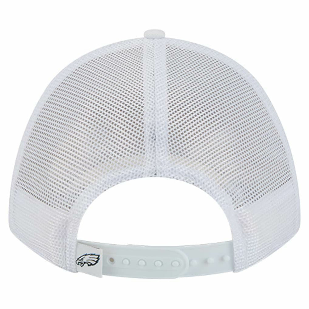 Philadelphia Eagles New Era NFL 9FORTY A-Frame M-Crown Adjustable Trucker Hat White - NFL