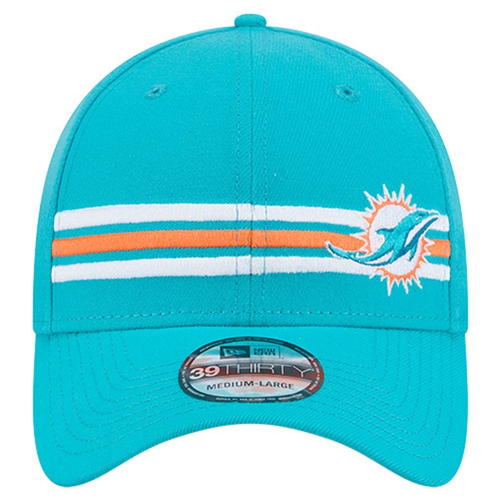 Miami Dolphins New Era Stripes 39THIRTY Flex Hat Aqua - NFL