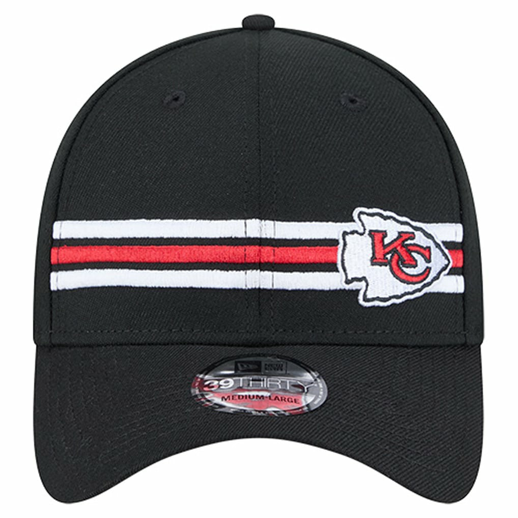 Kansas City Chiefs New Era Stripes 39THIRTY Flex Hat Black - NFL