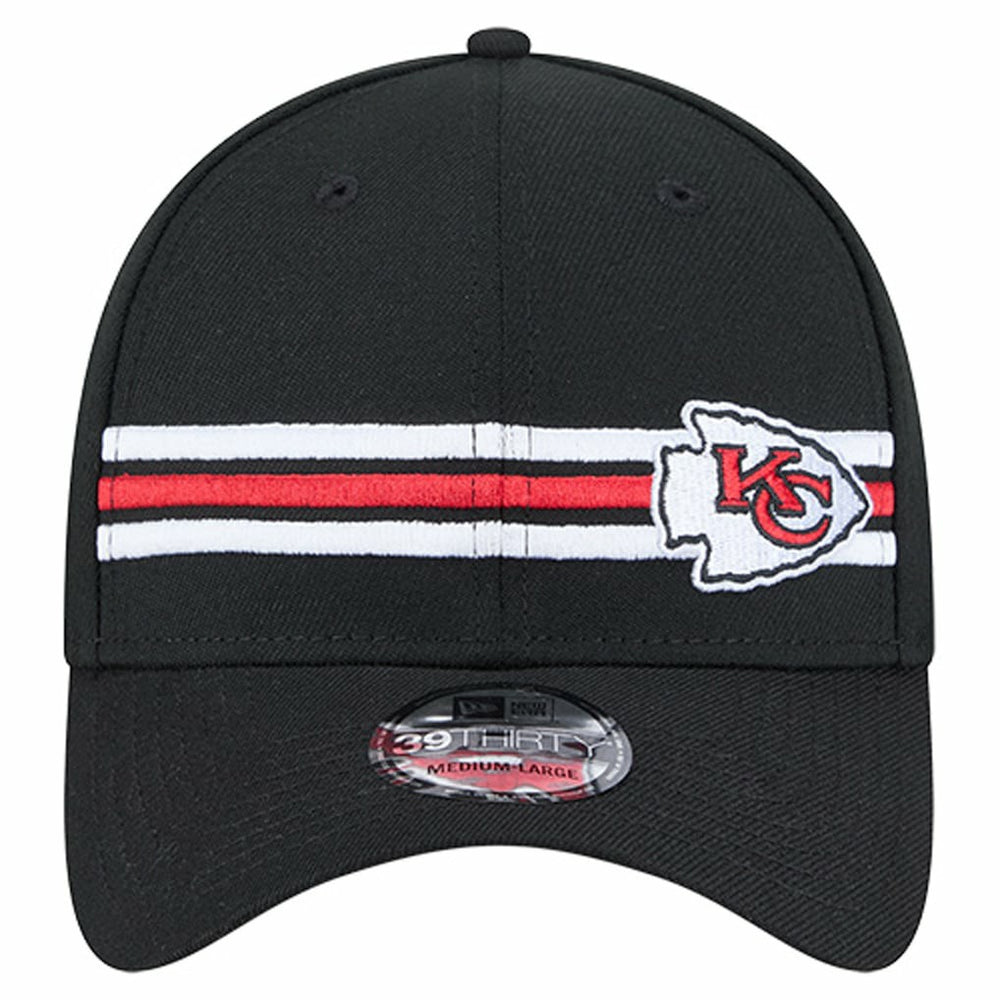 Kansas City Chiefs New Era Stripes 39THIRTY Flex Hat Black - NFL