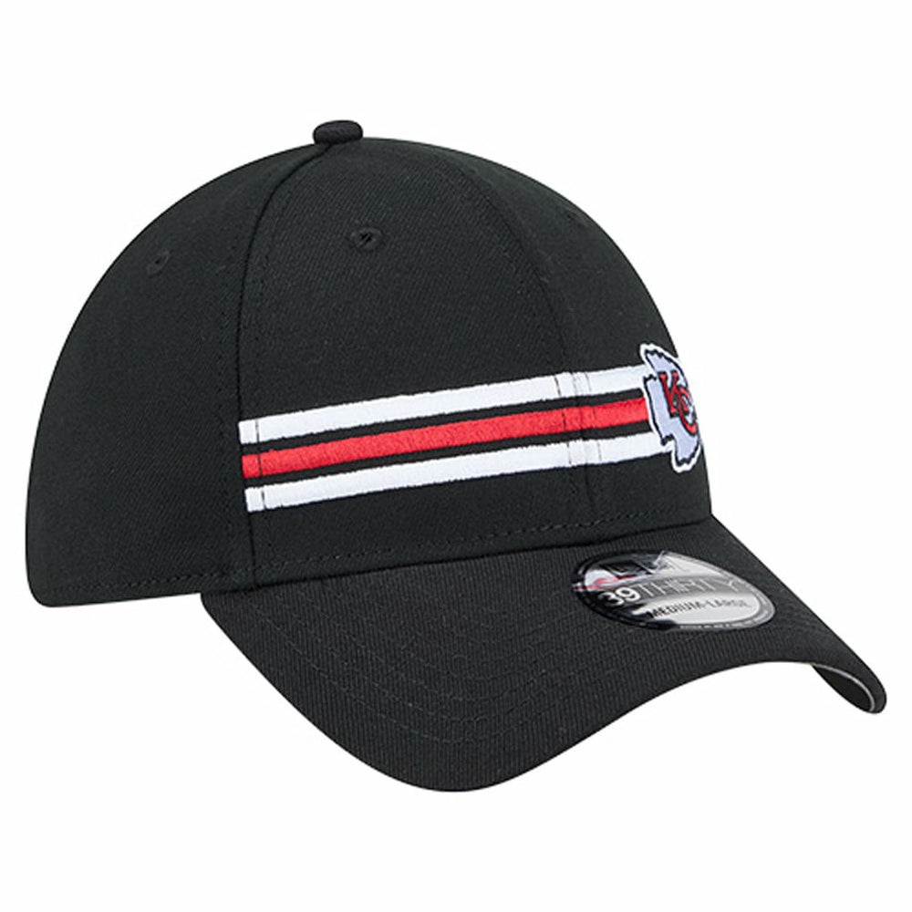 Kansas City Chiefs New Era Stripes 39THIRTY Flex Hat Black - NFL