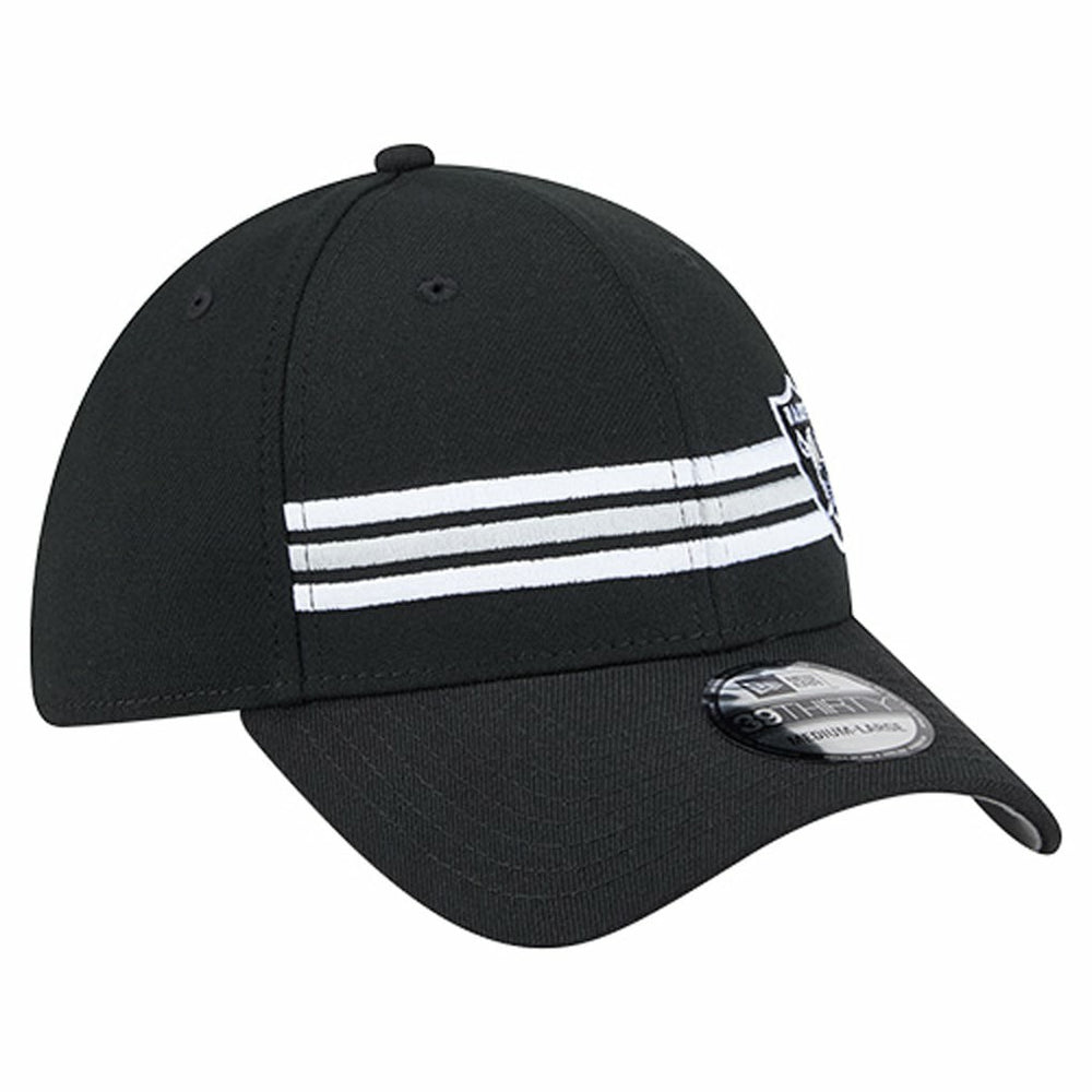 Las Vegas Raiders New Era Stripes 39THIRTY Flex Hat Black - NFL