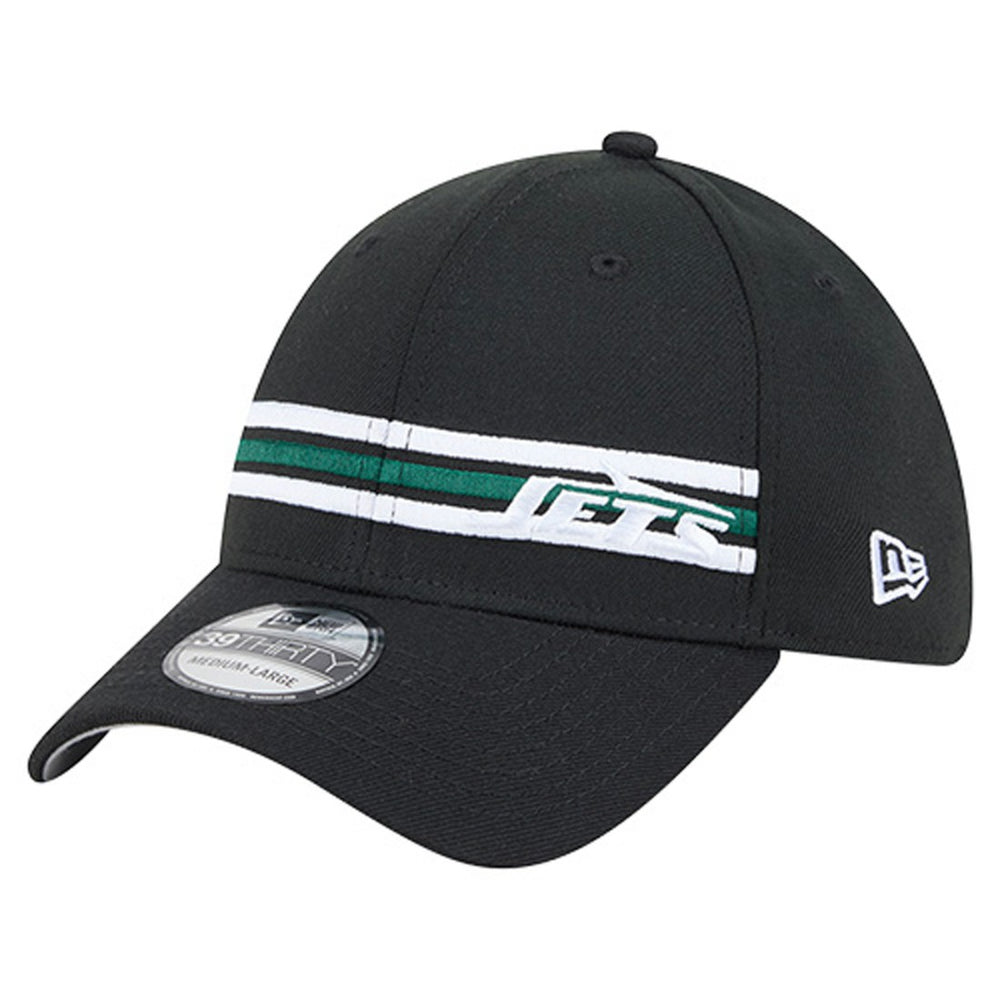 New York Jets New Era Stripes 39THIRTY Flex Hat Black - NFL