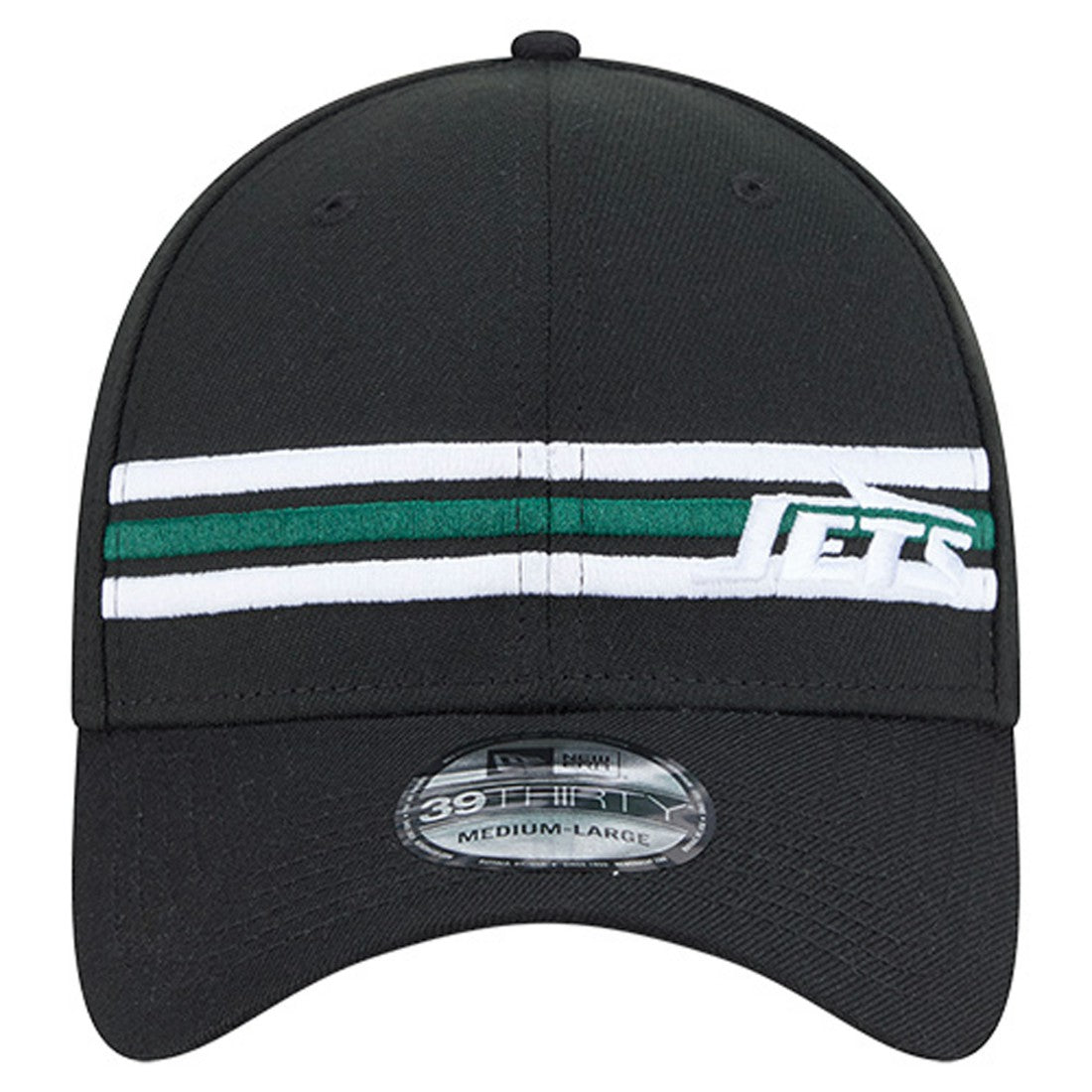 New York Jets New Era Stripes 39THIRTY Flex Hat Black - NFL