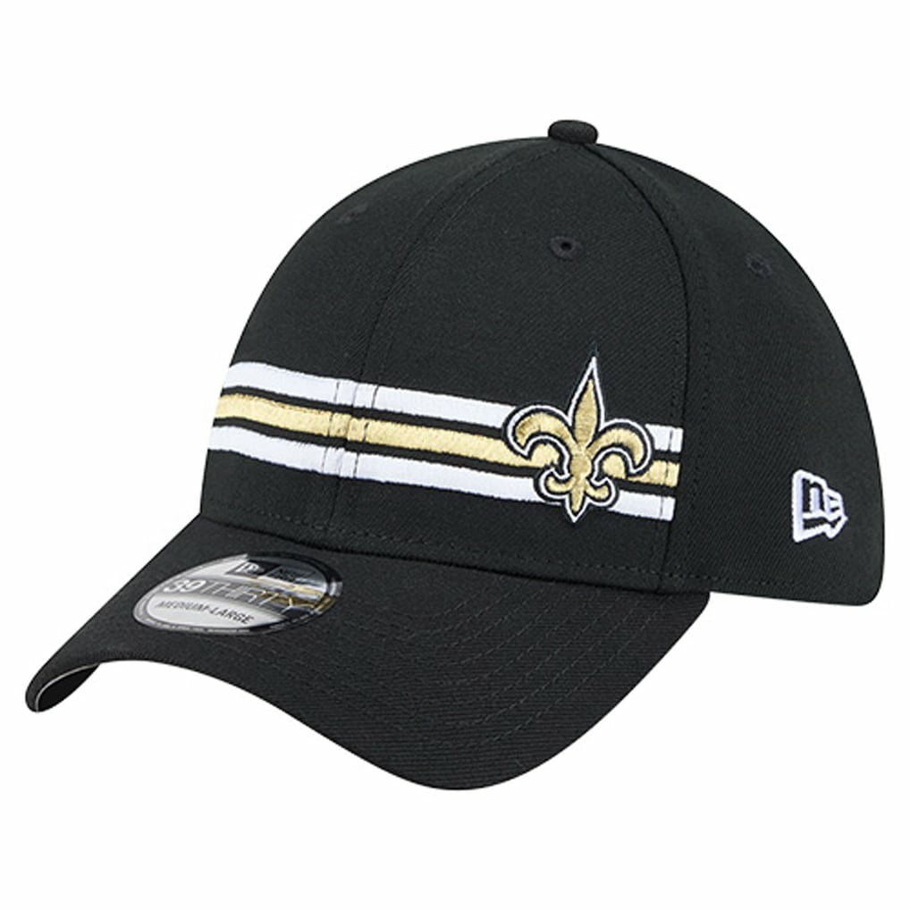 New Orleans Saints New Era Stripes 39THIRTY Flex Hat Black - NFL