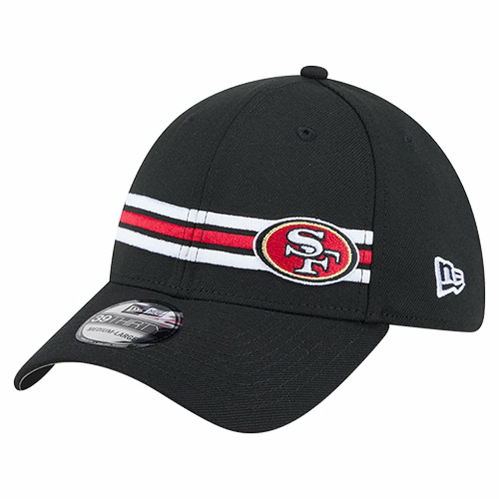 San Francisco 49ers New Era Stripes 39THIRTY Flex Hat Black - NFL