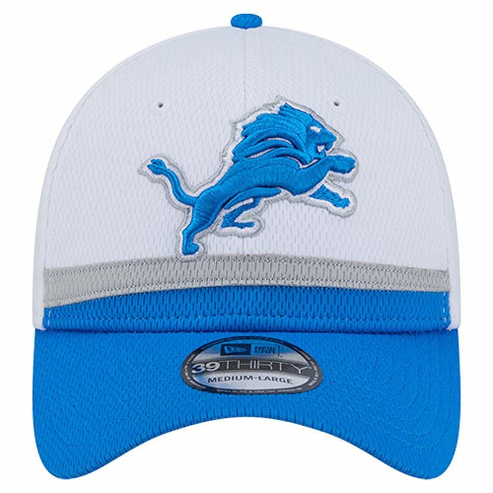 Detroit Lions New Era Dashmark Rays 39THIRTY Flex Hat White/Blue - NFL