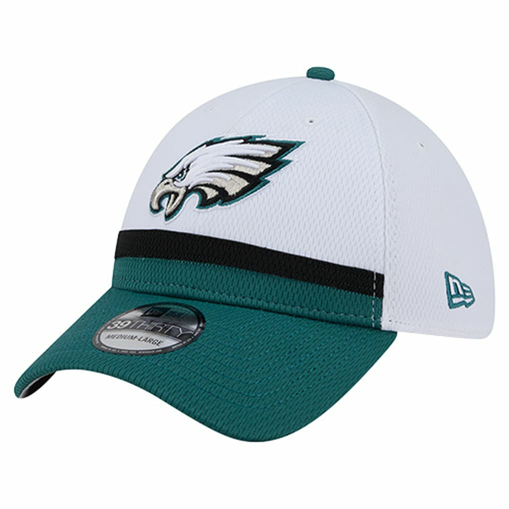 Philadelphia Eagles New Era Dashmark Rays 39THIRTY Flex Hat White/Midnight Green - NFL