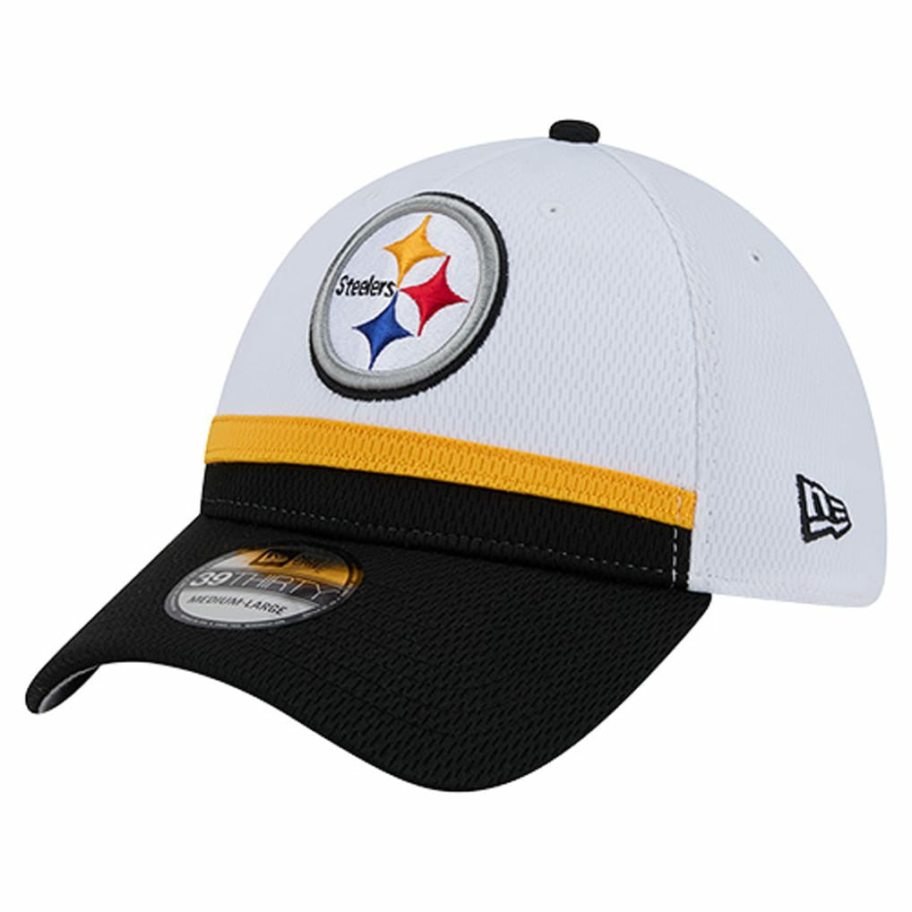 Pittsburgh Steelers New Era Dashmark Rays 39THIRTY Flex Hat White/Black - NFL