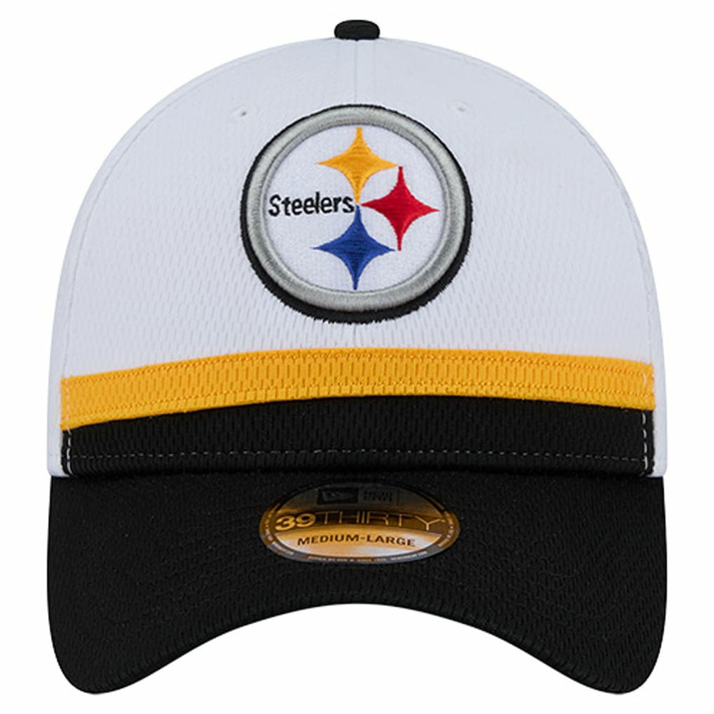 Pittsburgh Steelers New Era Dashmark Rays 39THIRTY Flex Hat White/Black - NFL