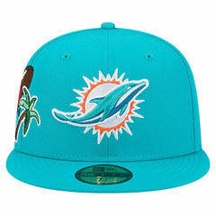 Miami Dolphins New Era Group Chat 59FIFTY Fitted Hat Aqua - NFL