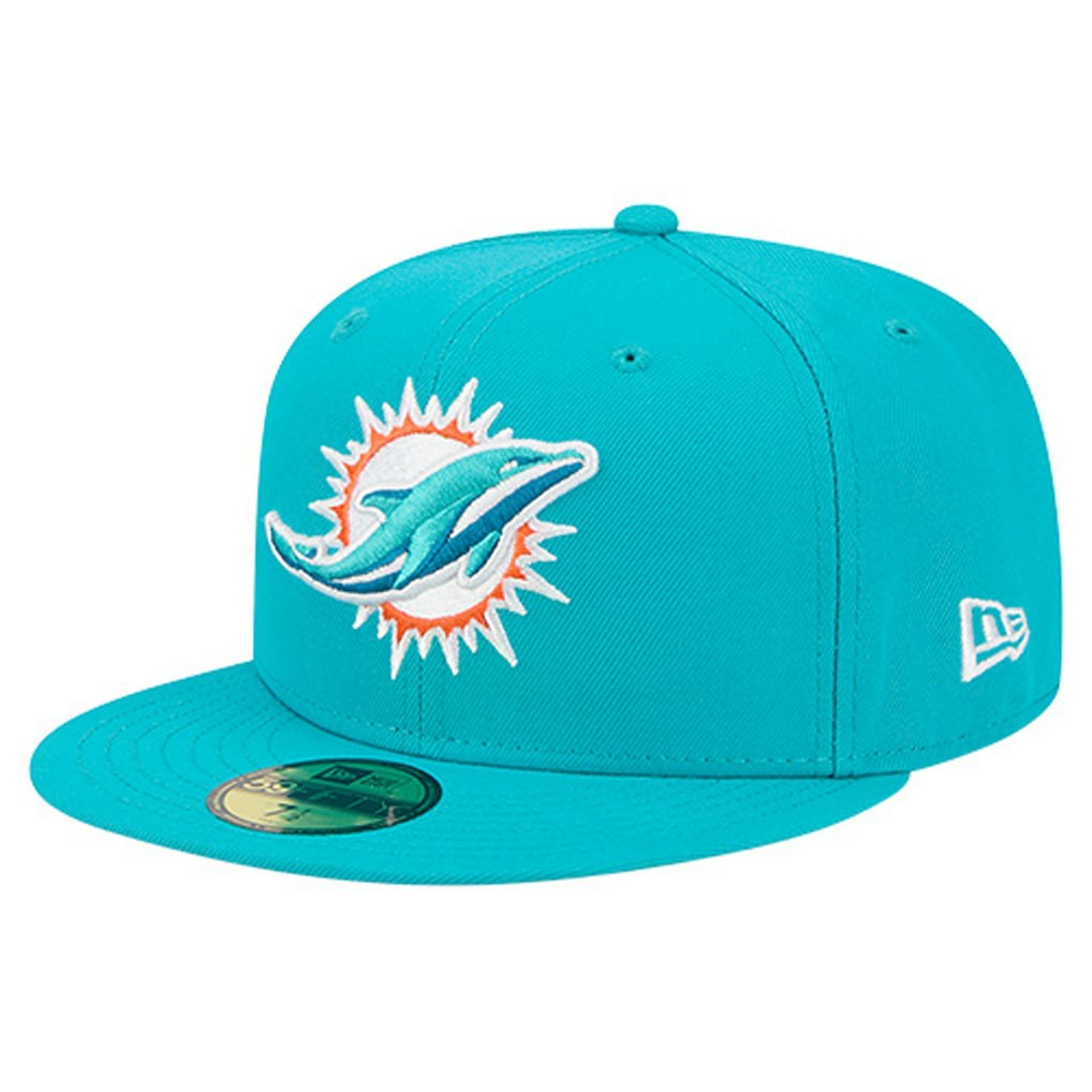 Miami Dolphins New Era Group Chat 59FIFTY Fitted Hat Aqua - NFL