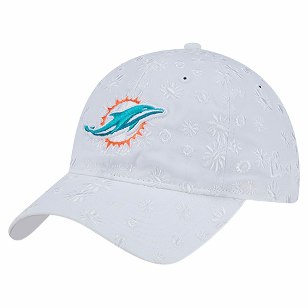 Miami Dolphins New Era Women's Floral 9TWENTY Adjustable Hat White - NFL